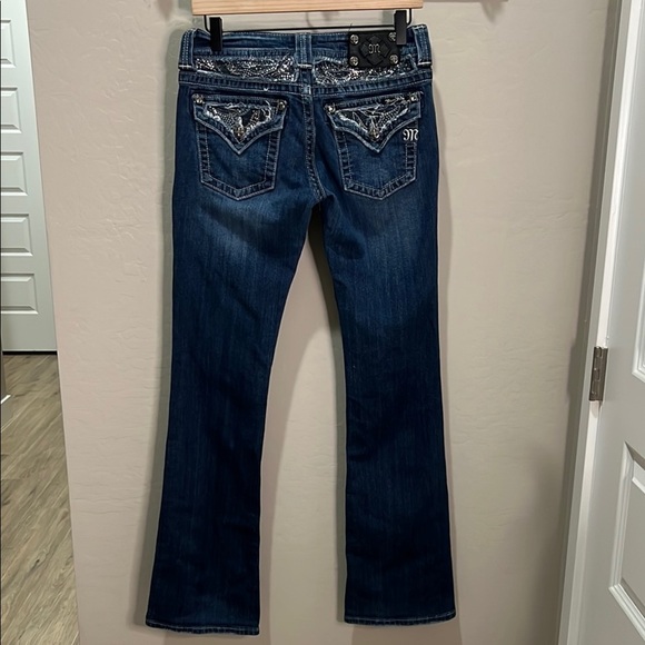 Miss Me Jeans Boot Cut Vintage Y2K Western Bling Rhinestones Cowgirl Faded - Picture 1 of 16